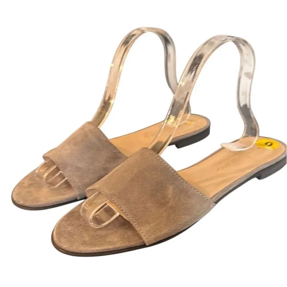 Niccolo Vicari made in Italy tan suede slide sandals size 9